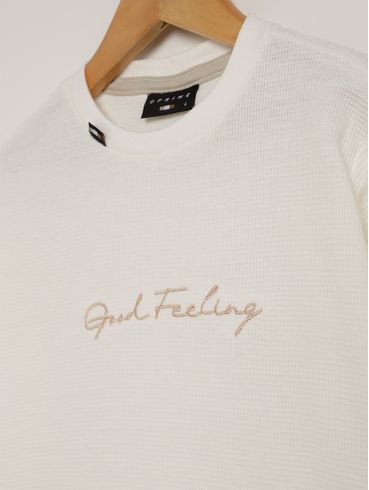 Camiseta Manga Longa Infantil Para Menino - OFF WHITE