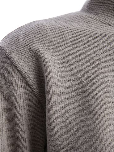 Blusa Tricot Cropped Manga Longa Feminina CINZA