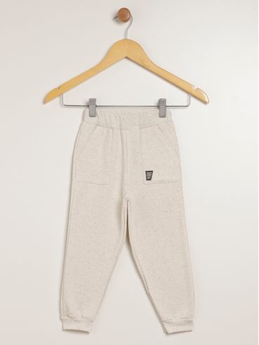 Calça Moletom Infantil Para Menino - NATURAL