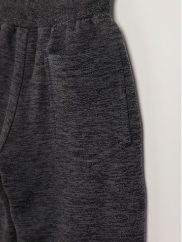 Calça Moletom Com Punho Infantil Para Menino - CHUMBO/PRETO