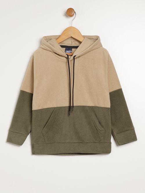 Blusão Fleece com Capuz Infantil Para Menino - CAQUI
