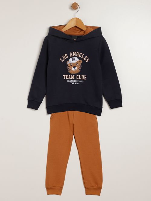 Conjunto Longo Infantil Para Menino - MARINHO/CARAMELO