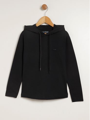 Camiseta Manga Longa Infantil Para Menino - PRETO