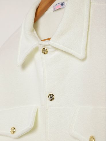 Camisa Bouclê Vels Juvenil Para Menina - OFF WHITE