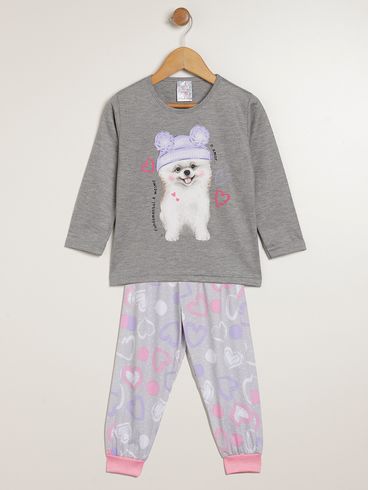 Pijama Longo Infantil Para Menina - MESCLA