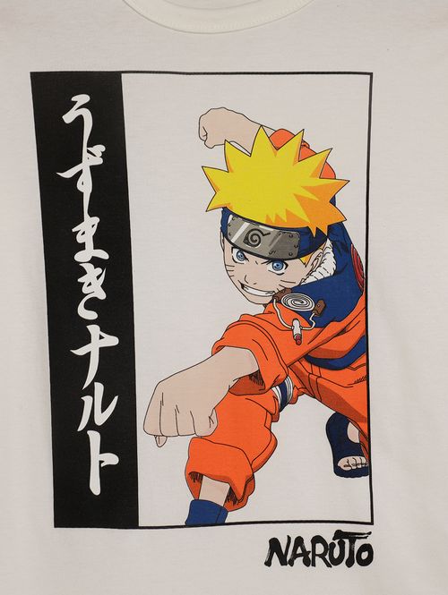 Camiseta Manga Longa Naruto Infantil Para Menino - OFF WHITE
