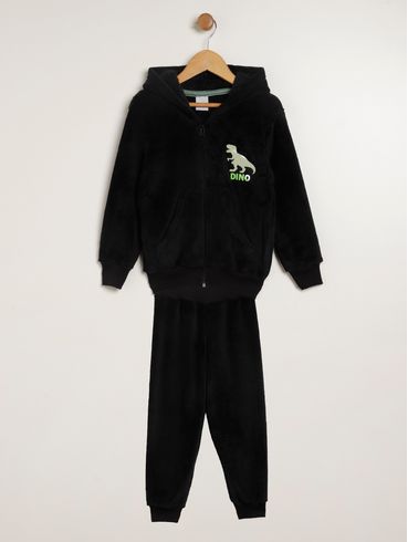Conjunto Longo Infantil Para Menino - PRETO