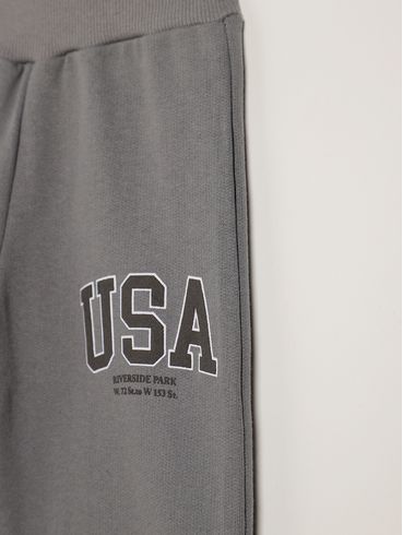 Calça Moletom Infantil Para Menino - CINZA