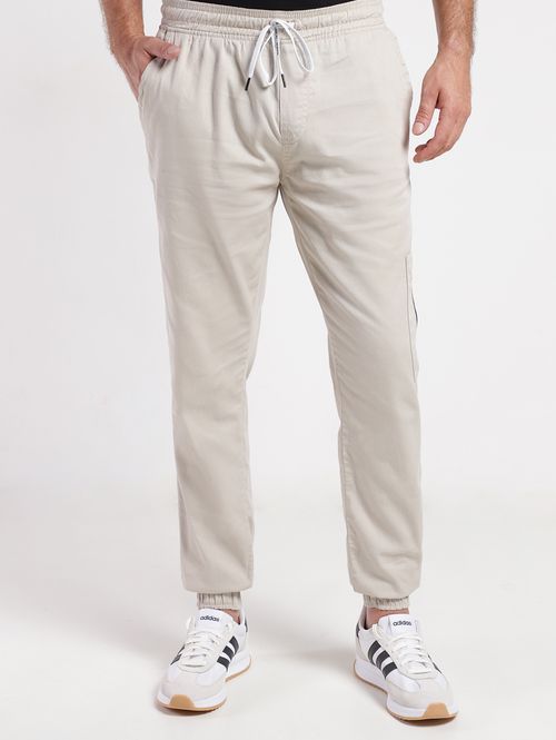 Calça Sarja Jogger Bolso Cargo Masculina AREIA
