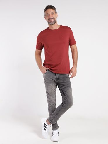 Camiseta Básica Manga Curta Masculina VERMELHO