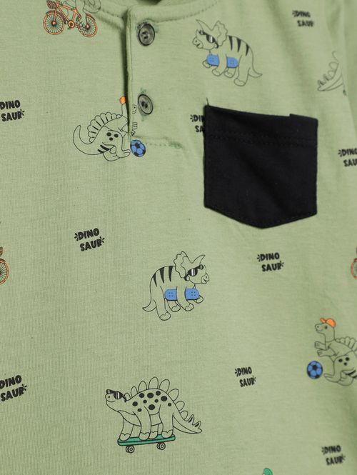 Camiseta Manga Longa Infantil Para Menino - VERDE