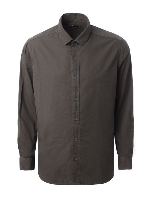 Camisa Sarja Manga Longa Vels Masculina CINZA