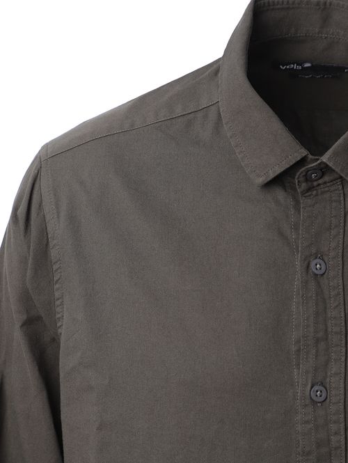 Camisa Sarja Manga Longa Vels Masculina CINZA