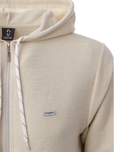 Jaqueta Moletinho com Capuz Masculina AREIA