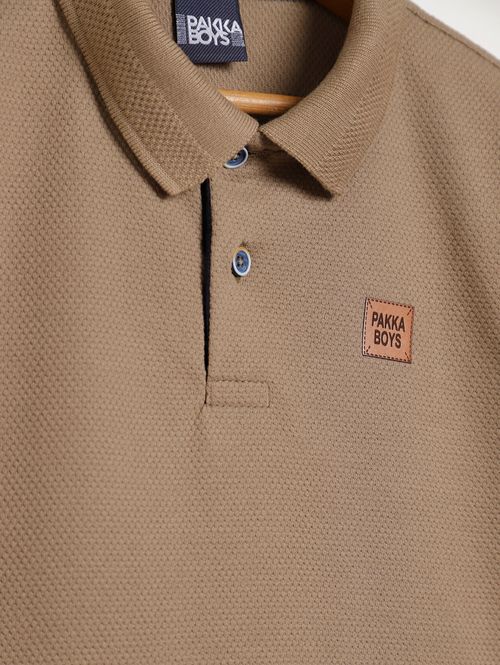Polo Infantil Para Menino - CAQUI
