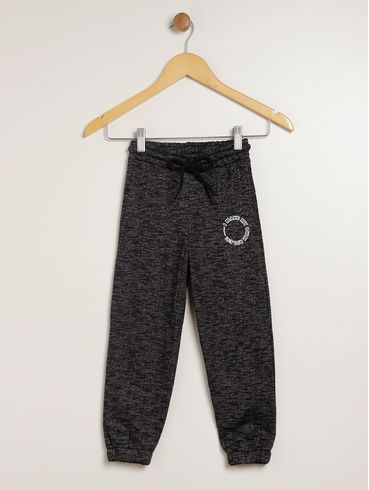 Calça Jogger Moletom Infantil Para Menino - PRETO