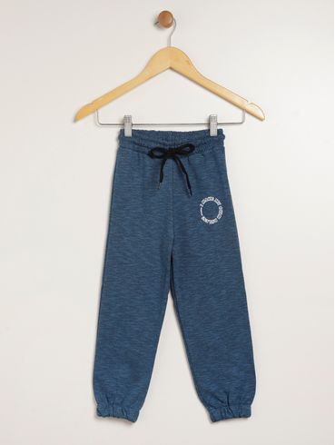 Calça Jogger Moletom Infantil Para Menino - AZUL