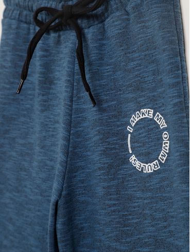 Calça Jogger Moletom Infantil Para Menino - AZUL