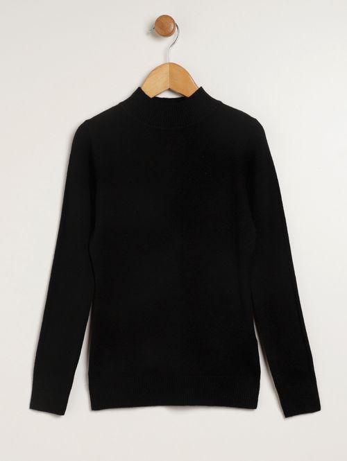 Blusão Tricot Juvenil Para Menina - PRETO