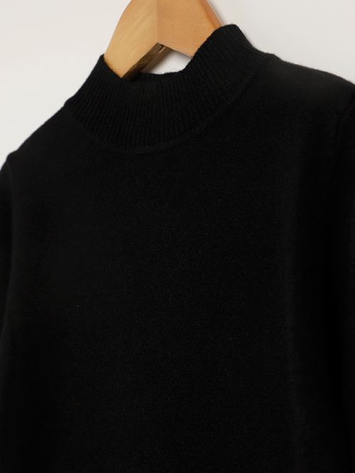 Blusão Tricot Juvenil Para Menina - PRETO