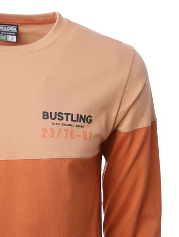 Camiseta Manga Longa Masculina NUDE/MARROM