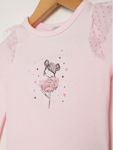 Blusa Manga Longa Flik Infantil Para Menina - ROSA CLARO