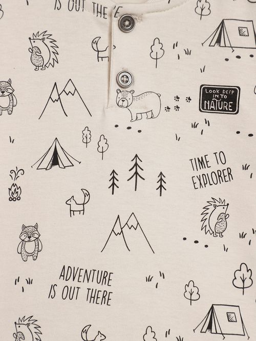 Camiseta Manga Longa Infantil Para Menino - OFF WHITE