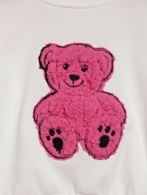 Conjunto Moletom Infantil Para Menina - OFF WHITE