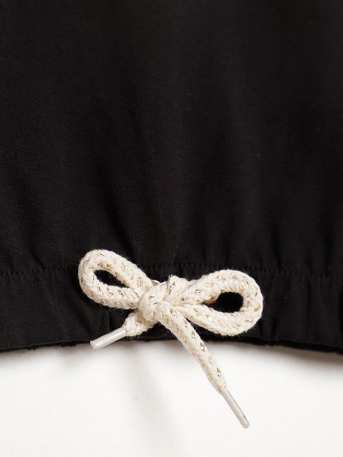 Blusa Manga Longa Infantil Para Menina - PRETO