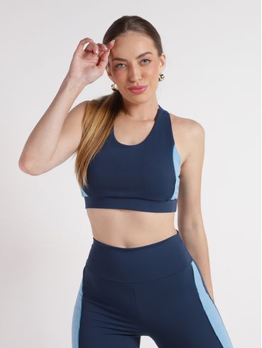 Top Fitness Vels Feminino MARINHO/MARINHO/AZUL CLARO