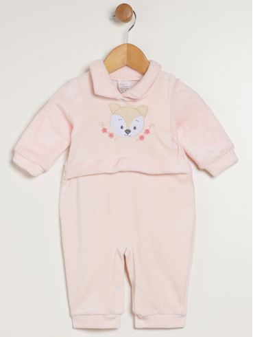 Macacão Plush Infantil Para Bebê - ROSA