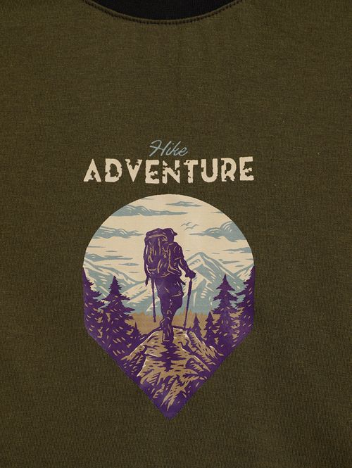 Camiseta Manga Longa Juvenil Para Menina - VERDE/PRETO