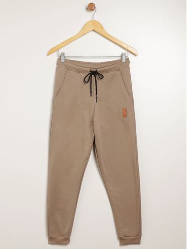 Calça Moletom Jogger Juvenil Para Menino - CAQUI