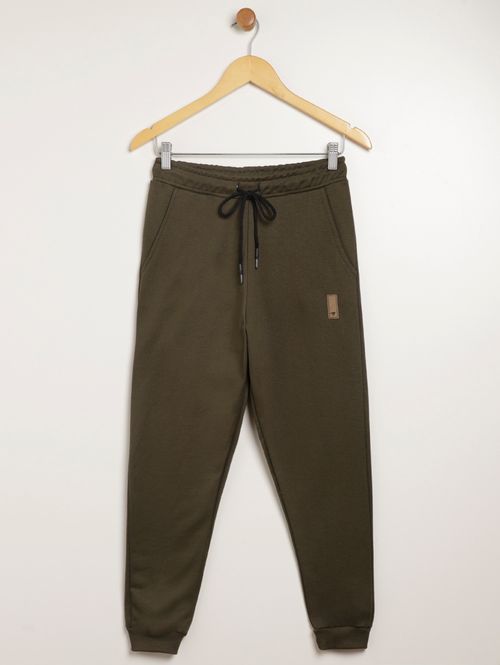 Calça Moletom Jogger Juvenil Para Menino - VERDE