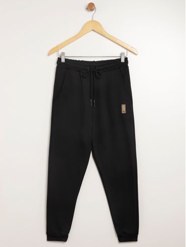 Calça Moletom Jogger Juvenil Para Menino - PRETO