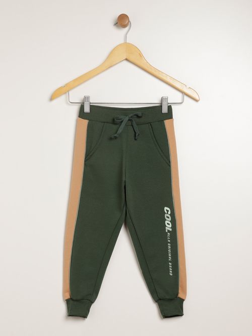 Calça Moletom Com Punho Infantil Para Menino - VERDE