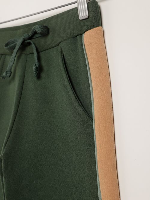 Calça Moletom Com Punho Infantil Para Menino - VERDE