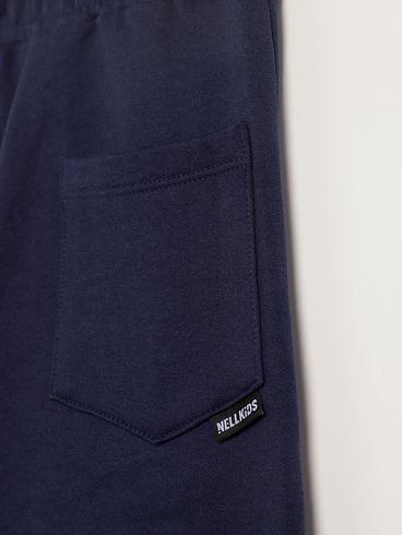 Calça Moletom Com Punho Infantil Para Menino - MARINHO