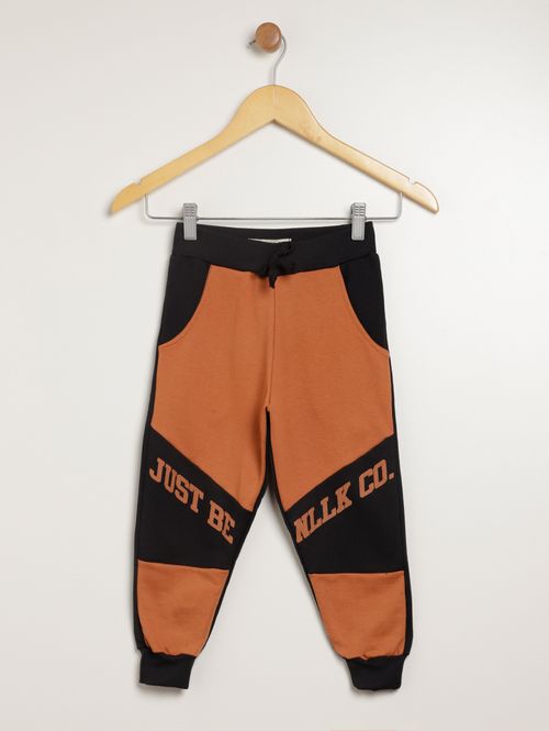 Calça Com Punho Infantil Para Menino - MARROM