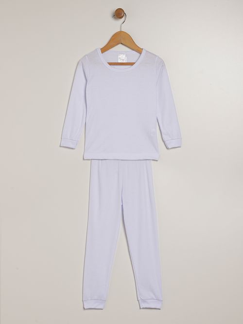 Pijama Longo Infantil Para Menina - BRANCO