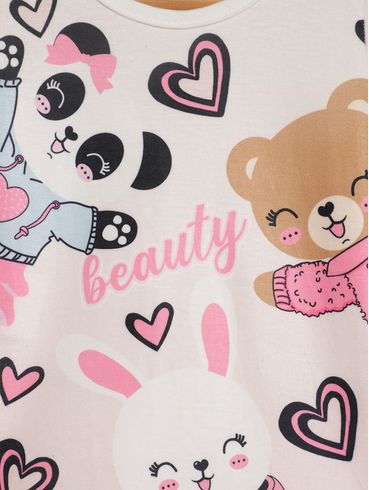 Blusa Manga Longa Infantil Para Menina - OFF WHITE