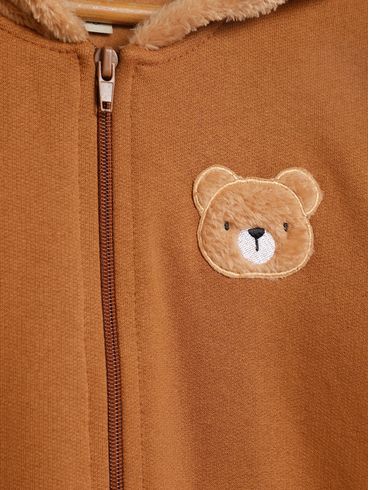 Jaqueta Com Capuz Infantil Para Menino - MARROM