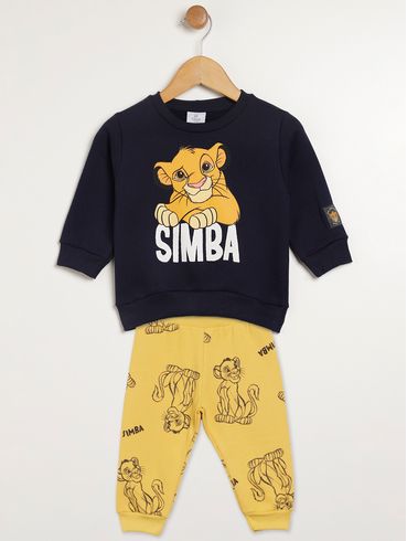 Conjunto Longo Simba Disney Infantil Para Bebê - MARINHO