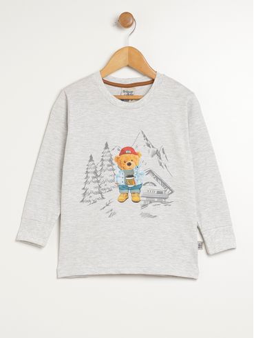 Camiseta Ursinho Infantil Para Menino - MESCLA