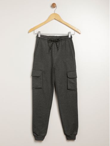 Calça Moletinho Cargo Juvenil Para Menino - VERDE