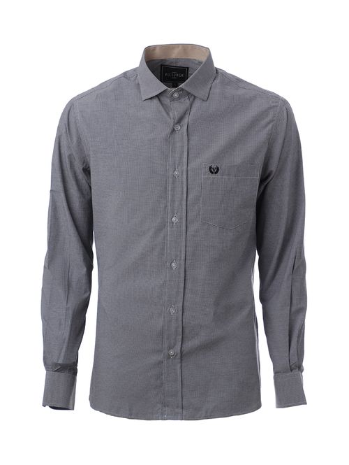 Camisa Manga Longa Slim Vilejack Masculina PRETO