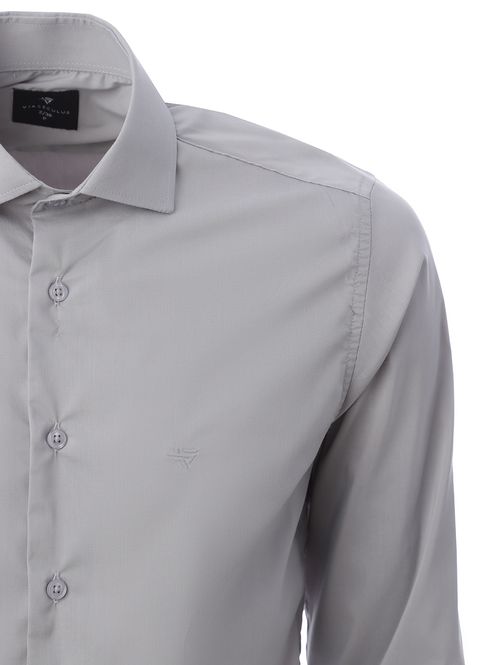 Camisa Manga Longa Slim Masculina CINZA
