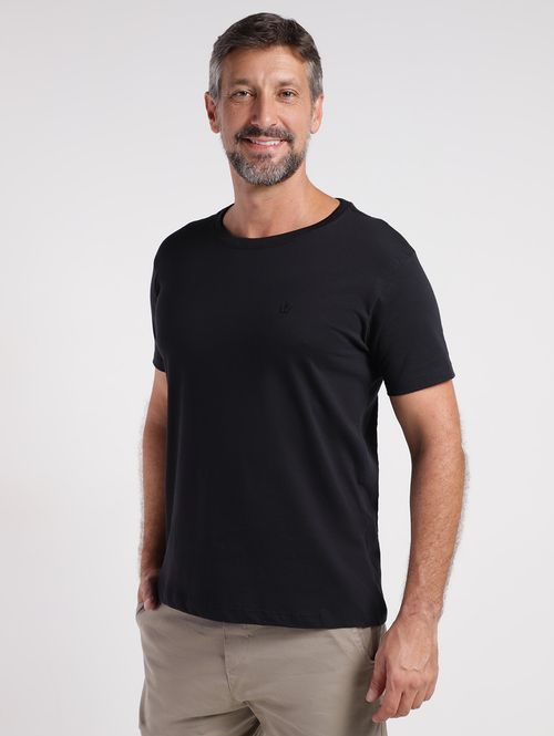 Camiseta Básica Manga Curta Masculina PRETO
