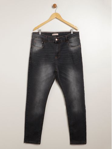 Calça Jeans Confort Plus Size Masculina PRETO