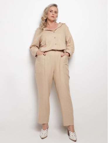 Calça Alfaiataria Reta Feminina BEGE